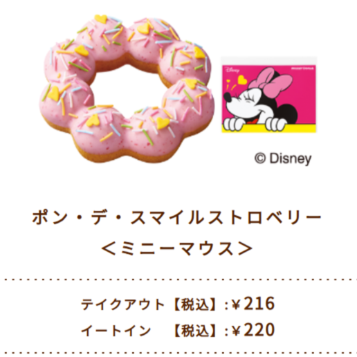 ポン・デ・スマイルストロベリー＜ミニーマウス＞